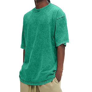 Fabricantes de ropa de calle Hombres Oversized Heavyweight Crew Neck Vintage Wash T-shirt - Product Image 1
