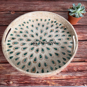 Tradebyd MOP incrustation plateau fait à la main luxe plateau décoratif idéal pour Table basse cuisine et cadeaux - Product Image 3