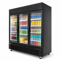 Réfrigérateur à vitres pour exposition, refroidi par air commercial avec étagères réglables