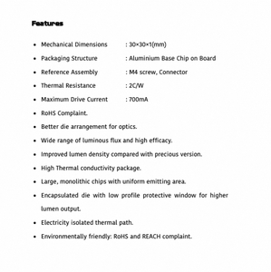 POLYMATECH STANDARD COB Series FL27COB3030 LED Azul de 450nm de Alta Potencia, Iluminación COB que Proporciona una Iluminación Azul Intensa y Eficiente - Product Image 4