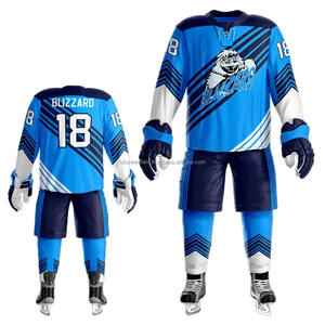 Nouvel arrivage Ensemble d'uniformes de hockey sur glace unisexe, confortables et respirants Vêtements de sport teints en couleur unie personnalisés - Product Image 1