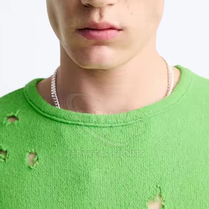 Top Vente Lavage À L'acide Distressed T Shirt Look Rétro Slim Fit Distressed Shirts Cotton Made - Product Image 5