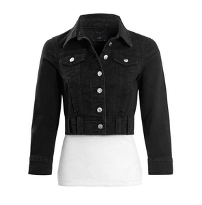Chaqueta vaquera personalizada para mujer, prendas de vestir exteriores informales nuevas de otoño con estilo vintage teñido liso para mujer, abrigos para ropa de moda - Product Image 3