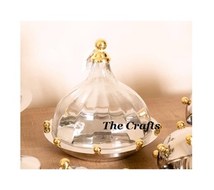 Plateau de service en bois pour chocolat, design unique et nouveau, qualité supérieure, forme ronde avec dôme et bouton en acier pour utilisation en hôtel - Product Image 5