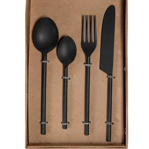 Ensembles de couverts modernes utilisés pour la maison Hôtel Restaurant Ustensiles de cuisine Couleur noire Ensemble de couverts avec taille et design personnalisés par HHO - Product Image 2