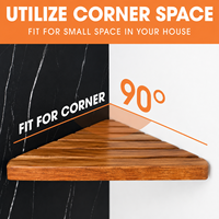 Étagère de douche d'angle triangulaire moderne en bois massif à 3 niveaux, support de rangement mural pour salle de bain, organisation des articles de toilette pour hôtel et maison