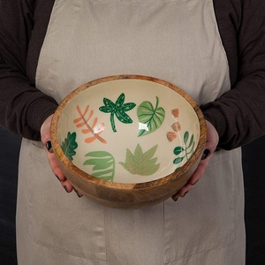 Cuenco de lujo al por mayor, ensaladera grande de alta calidad, cuenco para servir frutas, masa de madera tejida para el hogar altamente duradera - Product Image 1