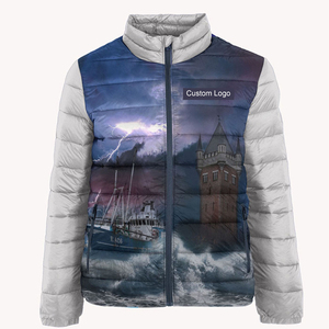 Chaqueta acolchada de plumón para hombre con LOGOTIPO personalizado 2023 de alta calidad, chaquetas acolchadas de gran tamaño lisas de gran tamaño para invierno - Product Image 5