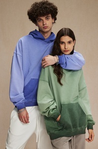 Sweat-shirt à capuche en molleton délavé, style nouveau, 430g, lourd, 100% coton, avec logo personnalisé, bas inversé, couleur délavée, effet usé - Product Image 2