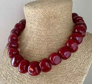 Collar de Resina Hecho a Mano de Alta Calidad para Mujer, Hermoso Collar de Moda con Cuentas, Cadena de Madera Pulida, Regalo Directo de la India - Product Image 1