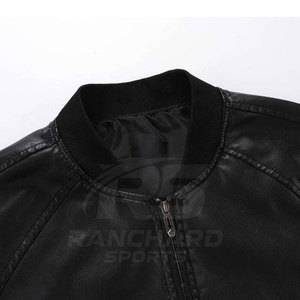 Chaqueta Bomber de Cuero, Elegante, Cómoda, Informal, a la Moda, Chaqueta Bomber de Cuero de Moda, Suave, Moderna, para Uso Diario - Product Image 4