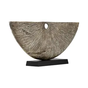 La escultura de medio círculo corrugado de Metal para el hogar o la escultura de medio círculo de Metal podría ser adecuada para decoración de sala de estar y oficina - Product Image 3