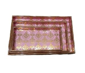 Bandejas de Servir de Madera de Estilo Vintage con Acabado Esmaltado, Diseño Decorativo de Lujo para Decoración de Mesa en Hogar, Hotel y Restaurante - Product Image 5