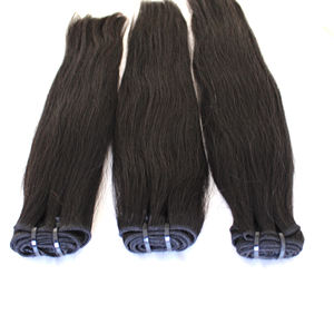 Venta caliente Raw Virgin Remy Cutícula Alineada Onda Natural 100% Extensiones de cabello humano Máquina de Vietnam Tejido de cabello de doble trama Mejor - Product Image 6