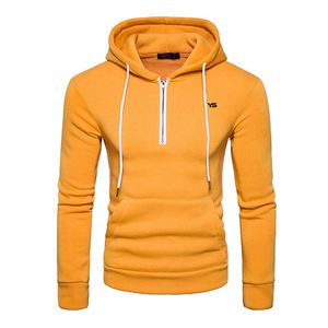 Sudadera polar extragrande de moda para hombre con estampado de logotipo personalizado jersey de patrón sólido de invierno cálido chándal con capucha al por mayor - Product Image 1