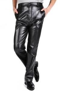 Pantalon en cuir véritable pour homme, couleur jaune uni, toile, coupe slim, respirant, écologique, coupe-vent, pour jogging, entraînement, décontracté, brillant - Product Image 6