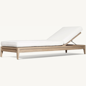 Chaise longue en teck avec mousse souple pour usage extérieur, style moderne, durable - Product Image 3