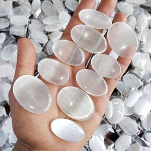 Selenita blanca natural brillante cabujón piedra preciosa cristal selenita para collar piedra hecha a mano para joyería cristal ágata cabina - Product Image 1