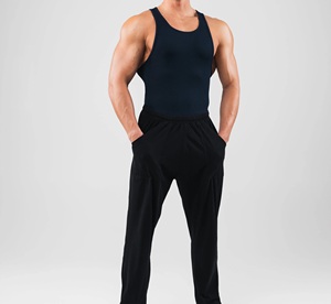 Camiseta sin Mangas Negra para Hombre, Cuello Redondo, Tejida, Color Sólido, Transpirable, Ropa Deportiva Informal, Producción Harry Johnson 2026 - Product Image 4