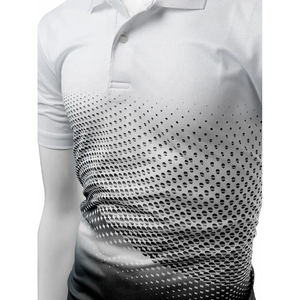Polo de sublimación de algodón Premium para hombre, manga corta con botones de cuarto, cuello vuelto, Golf, tenis, negocios, verano, Top - Product Image 6