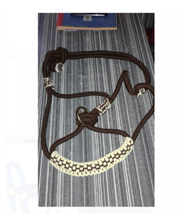 Venta al por mayor de cuero Premium caballo Halter estilo sillín inglés cuerda trenzada banda para la nariz cuerda de plomo detalle de cuentas a precio competitivo - Product Image 5