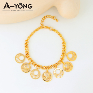 Vintage Dubai stilleri 18k altın kaplama düğün takısı takım moda kolye kadınlar için 3 adet <span class=keywords><strong>Set</strong></span> olay parti hediye - Product Image 4
