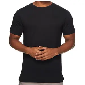 Boş pamuklu T Shirt bırak omuz tasarım T-Shirt özel yüksek kaliteli baskı erkek T Shirt
