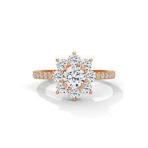 แหวนเพชรทรงกลมเม็ดเดี่ยวที่เพาะเลี้ยงในห้องปฏิบัติการ - Product Image 6