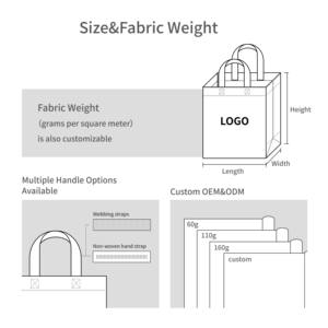 Sac d'épicerie non tissé écologique grand fourre-tout personnalisé avec logo en gros - Product Image 3