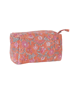 Sac de toilette matelassé en coton doux réutilisable et écologique avec fermeture éclair |   Organisateur de voyage léger - Product Image 1