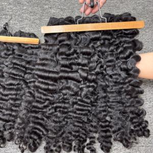 Extensions de cheveux humains bouclés birmans bruts de luxe 100% de haute qualité à double tirage au meilleur prix de l'usine - Product Image 5