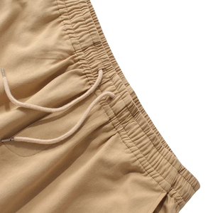 กางเกงวิ่งของผู้ชายผ้าฝ้ายเนื้อนุ่มสบายกางเกงขาสั้นผ้าฝ้ายเอวกลางแบบลำลองระบายอากาศลายพื้น - Product Image 2