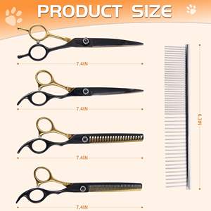 Nouveau couteau-peigne pour animaux de compagnie, durable, en acier inoxydable, pour barbier, droitier, manche en bois moyen, ciseaux de toilettage pour chiens, 26 dents, nettoyage des animaux de compagnie - Product Image 2