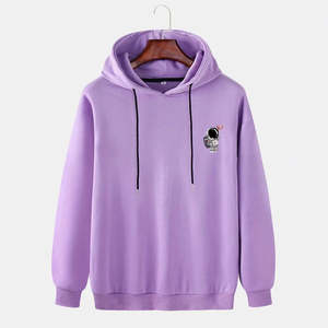 <b>Mens</b> <b>Purple</b> Astronaut Hoodie Lavender Small Chest Graphic Soft Comfortable Casual Streetwear Fashion Pullover Hooded <b>Sweatshirt</b> - Product Image 1