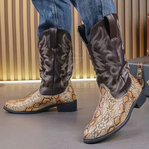 Botas de vaquero de cuero hechas a mano de primera calidad, calzado de montar duradero occidental para hombres y mujeres, botas de vaquero - Product Image 5