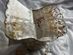 Classic Resin Epoxy Quran Rahel Stand Luxury Eid Mubarak <b>Gift</b> Handcrafted Islamic <b>Home</b> <b>Decor</b> Piece - Product Image 6