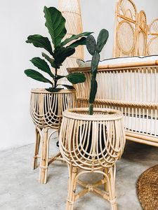 Macetas decorativas hechas a mano de hierro tejido de ratán, diseño personalizado, macetas para interiores y exteriores, macetas hechas a mano - Product Image 5