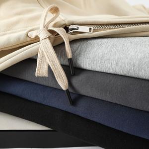 2025 logotipo personalizado transpirable sudaderas con capucha para hombre 100% algodón 500 gramos peso pesado plata zorro lana cremallera pulóver sudaderas con capucha de invierno - Product Image 2