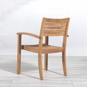 Silla de comedor de teca moderna para exteriores, acabado de Color Natural, tela impermeable para el hogar, Hotel, parque, patio, comedor para uso en sala de estar - Product Image 2