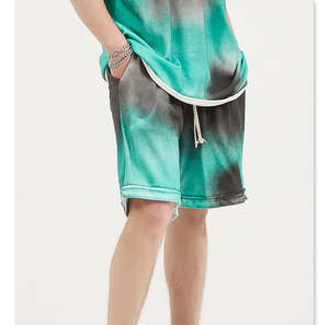 Vente en gros de shorts d'été décontractés tie-dye de haute qualité pour hommes OEM Custom Fashion Street Beach Men Fleece Shorts - Product Image 5