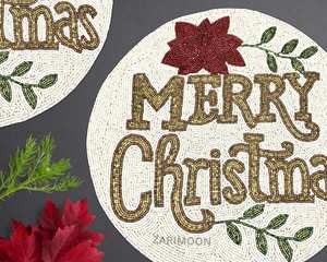 Mantel Individual con cuentas, cargador redondo hecho a mano para comedor de lujo y decoración de vacaciones, pieza única hecha a mano con cuentas, mantel, inauguración de la casa - Product Image 6