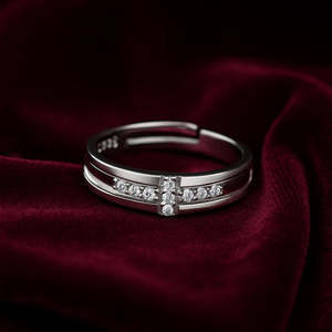 Bague de fiançailles pour homme en argent 925 avec diamant américain - Taille unique - Product Image 1