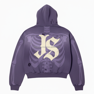 Sudadera con capucha y cremallera de lana pesada 450 GSM sudadera gruesa de invierno con capucha estampada streetwear logotipo personalizado bordado sudaderas básicas para mujer - Product Image 2