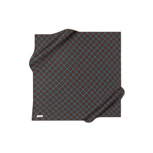 Brown <b>Silk</b>-Like Polyester Long <b>Scarf</b> with Geometric Pattern - Product Image 1