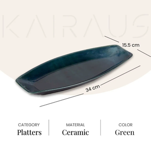 Plat de service en céramique verte Vaisselle haut de gamme pour les restaurants et les événements au meilleur prix de gros - Product Image 3