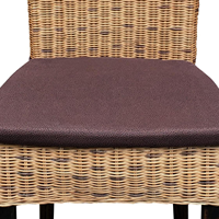 Chaise de salle à manger en rotin naturel fait à la main avec coussin chaise en osier pour maison café restaurant et meubles d'hôtel