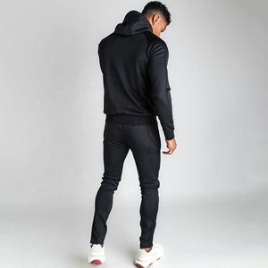 Logo personnalisé pour hommes survêtement évasé polaire 100% coton pour hommes survêtements pullover évasé pantalon de survêtement à capuche avec fermeture éclair complète - Product Image 2