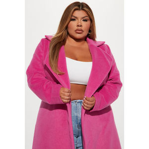 Vente chaude Manteau en laine pour femmes de haute qualité, décontracté et tendance, pour l'hiver, manteau en laine sur mesure, coupe ajustée, couleur rose - Product Image 5