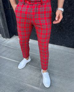 Pantalon chino de luxe en laine mélangée pour hommes 70% laine 30% polyester style Slim Fit - Product Image 3