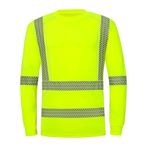 เสื้อยืดแขนยาวแขนยาวระบายอากาศสะท้อนแสงมองเห็นได้ชัดเจนสำหรับงานก่อสร้างโกดังทำงานชั้น3 - Product Image 5